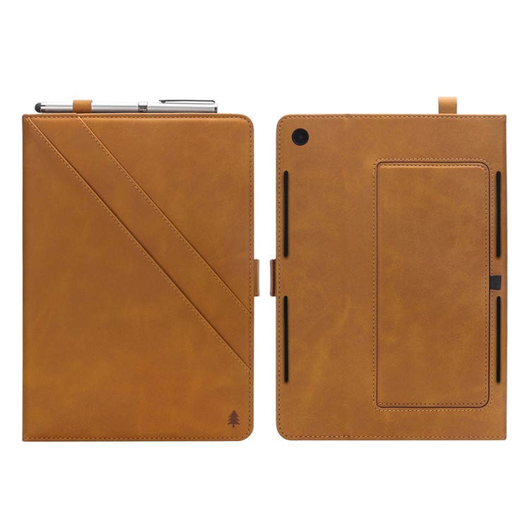 Flip Card Slots Stand Leather Tablet Accessory Shell for Huawei Mediapad M5 Pro 10.8 inch - Brown-11