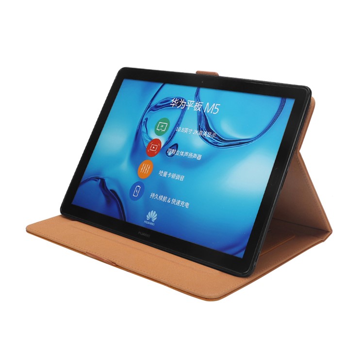 Flip Card Slots Stand Leather Tablet Accessory Shell for Huawei Mediapad M5 Pro 10.8 inch - Brown-8