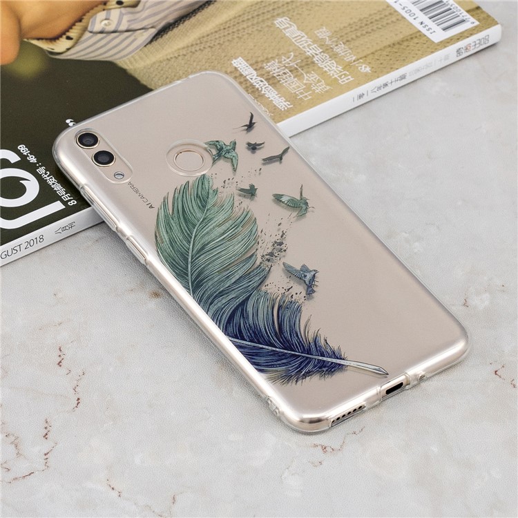 Pattern Printing IMD TPU Back Case for Huawei Honor 8X / Honor View 10 Lite - Quill Pen-4