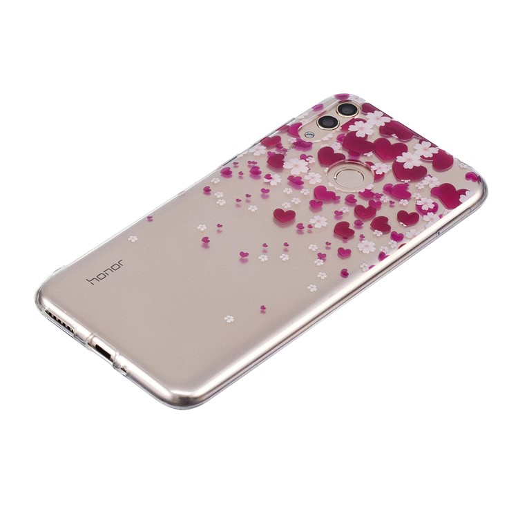 Pattern Printing IMD TPU Protection Case for Huawei Honor 8X / Honor View 10 Lite - Hearts and Flowers-2