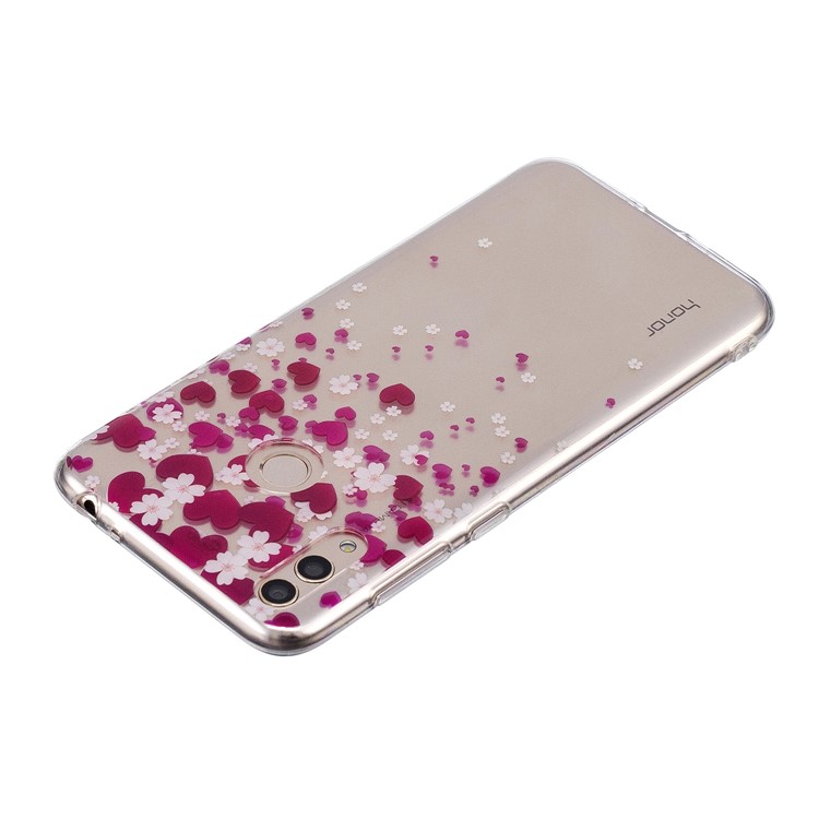 Pattern Printing IMD TPU Protection Case for Huawei Honor 8X / Honor View 10 Lite - Hearts and Flowers-3
