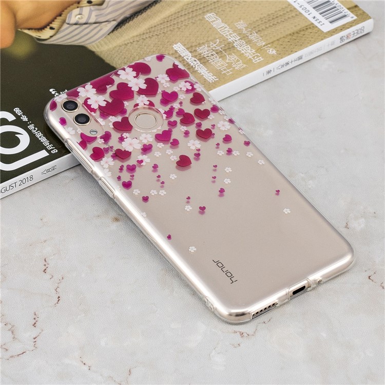 Pattern Printing IMD TPU Protection Case for Huawei Honor 8X / Honor View 10 Lite - Hearts and Flowers-4