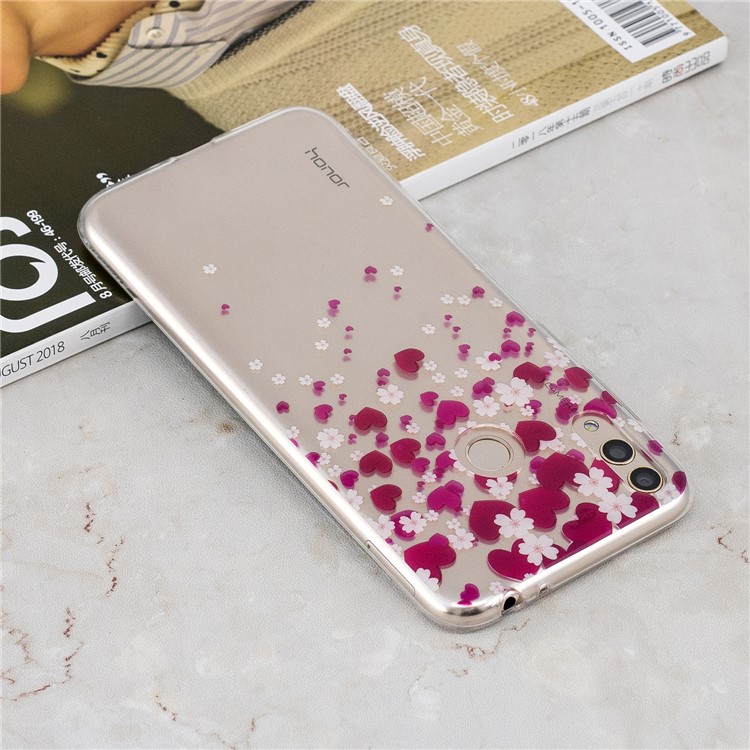 Pattern Printing IMD TPU Protection Case for Huawei Honor 8X / Honor View 10 Lite - Hearts and Flowers-5