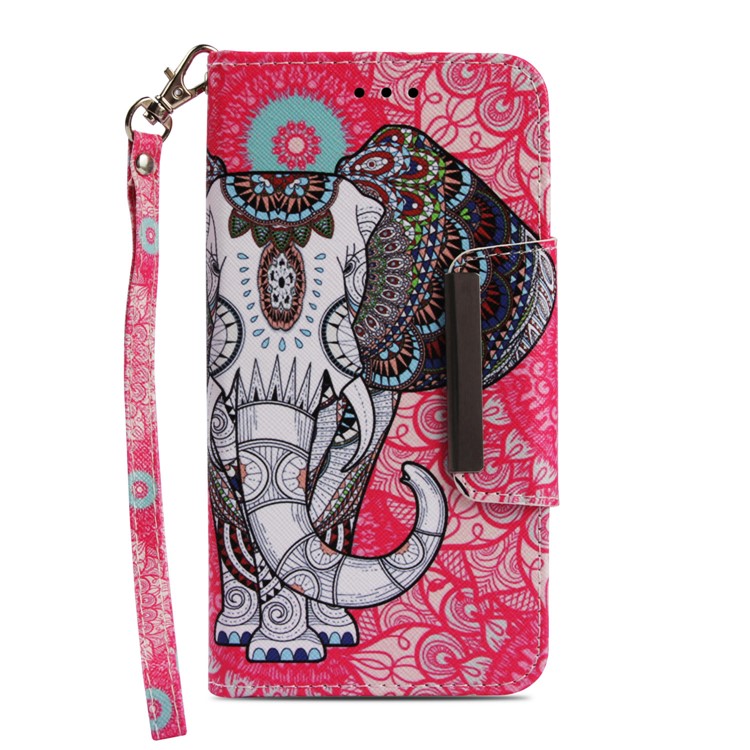 Pattern Printing Cross Texture Leather Wallet Cover for Huawei Mate 20 Lite - Elephant-2