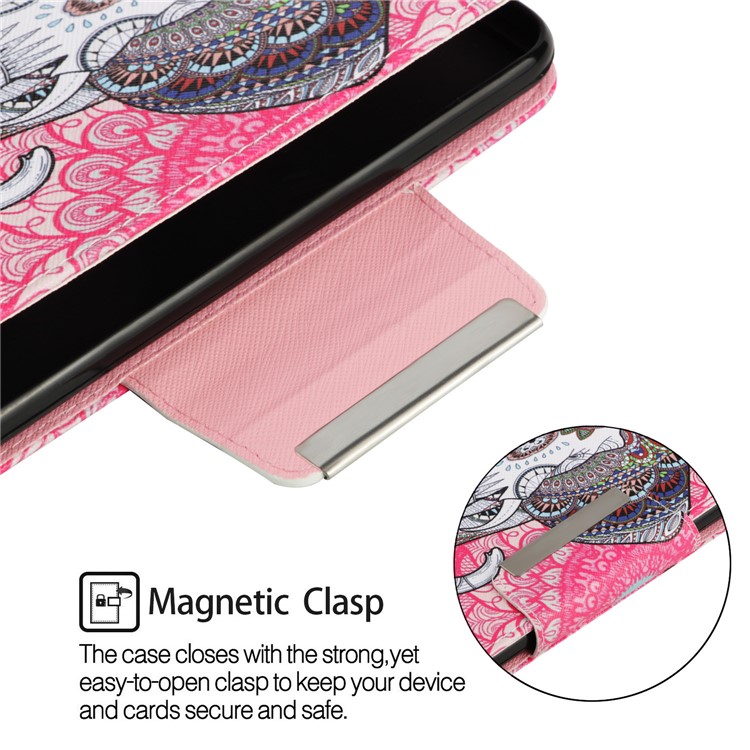 Pattern Printing Cross Texture Leather Wallet Cover for Huawei Mate 20 Lite - Elephant-6