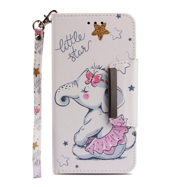 Pattern Printing Cross Texture Leather Wallet Case Cover for Huawei Mate 20 Lite - Elephant and Stars-2