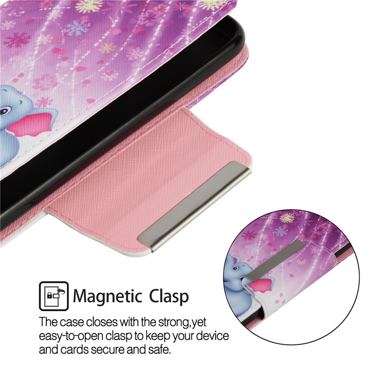 Pattern Printing Cross Texture Leather Wallet Stand Case for Huawei Mate 20 Lite - Elephant and Flowers-6