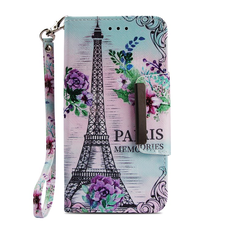 Pattern Printing Cross Texture Wallet Leather Protection Case for Huawei Mate 20 Lite - Eiffel Tower-2