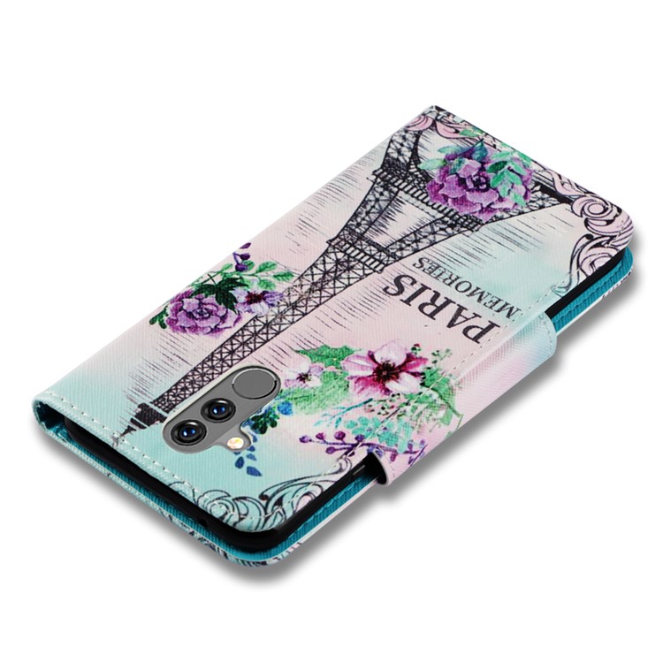 Pattern Printing Cross Texture Wallet Leather Protection Case for Huawei Mate 20 Lite - Eiffel Tower-7