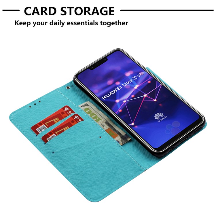 Pattern Printing Cross Texture Wallet Leather Protection Case for Huawei Mate 20 Lite - Eiffel Tower-8