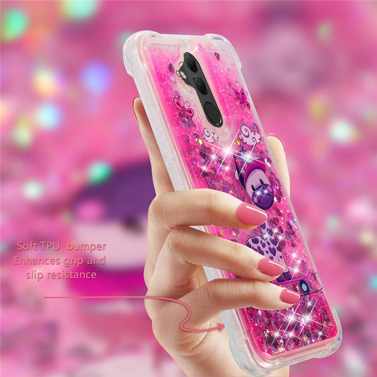 Patterned Quicksand TPU Shockproof Cell Phone Cover for Huawei Mate 20 Lite - Giraffe-2