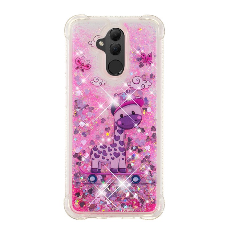 Patterned Quicksand TPU Shockproof Cell Phone Cover for Huawei Mate 20 Lite - Giraffe-3