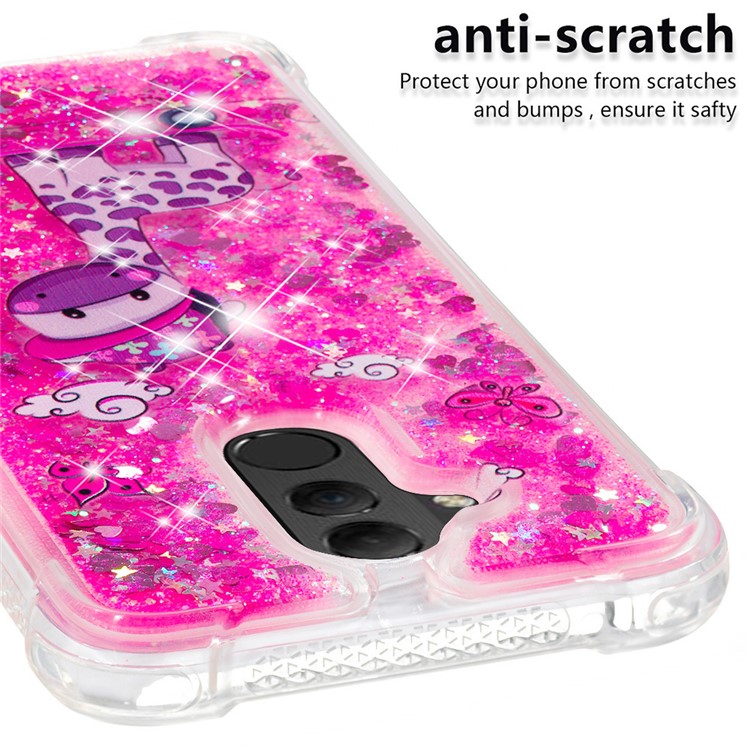 Patterned Quicksand TPU Shockproof Cell Phone Cover for Huawei Mate 20 Lite - Giraffe-5