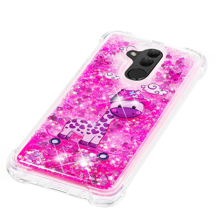 Patterned Quicksand TPU Shockproof Cell Phone Cover for Huawei Mate 20 Lite - Giraffe-7