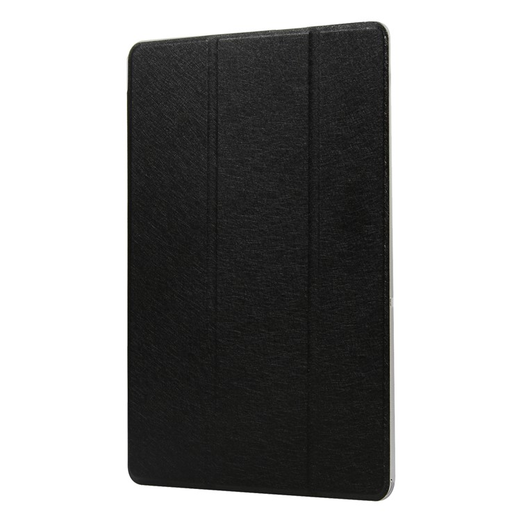 Silk Texture Tri-fold Stand PU Leather Tablet Case for Huawei MediaPad T5 10 - Black-2