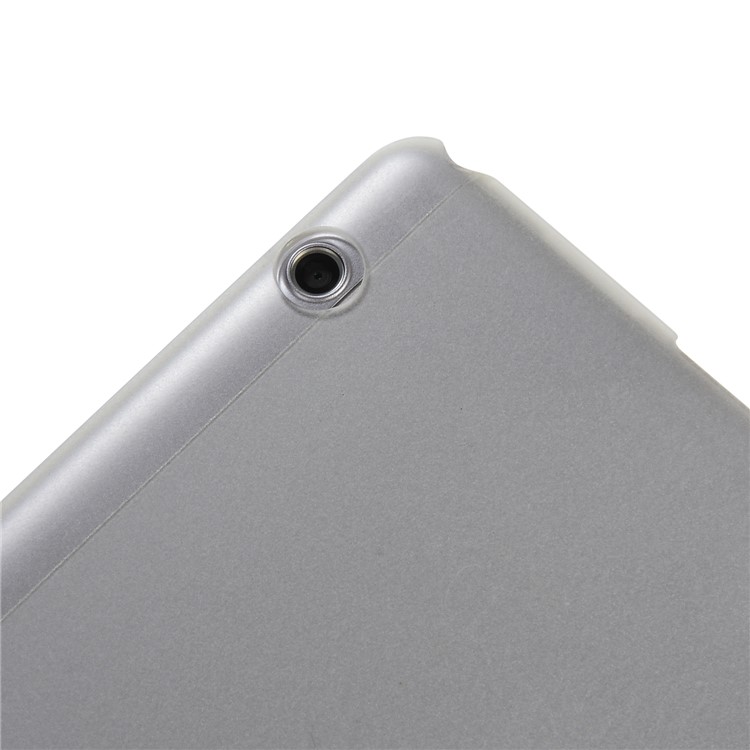 Silk Texture Tri-fold Stand PU Leather Case for Huawei MediaPad T5 10 - Baby Blue-10