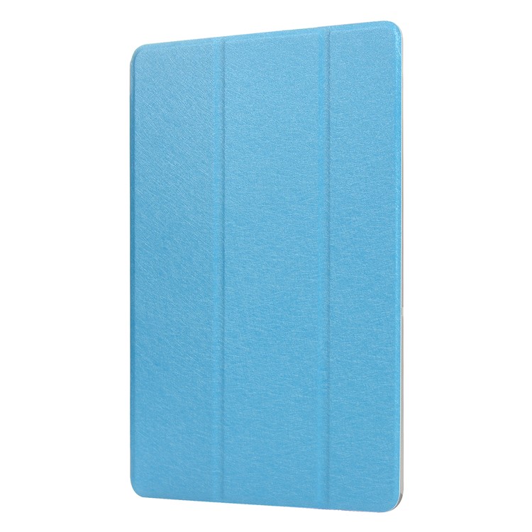 Silk Texture Tri-fold Stand PU Leather Case for Huawei MediaPad T5 10 - Baby Blue-2