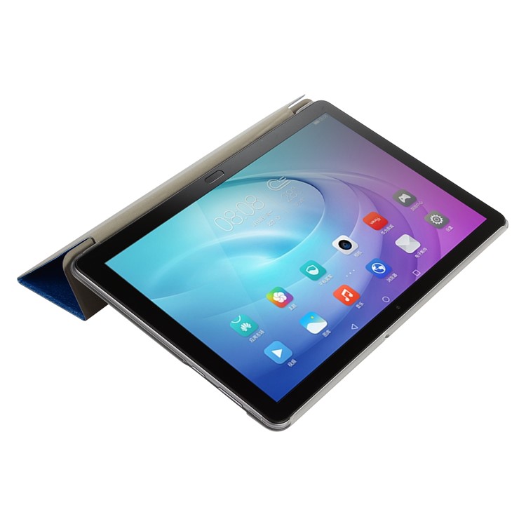 Silk Texture Tri-fold Stand PU Leather Case for Huawei MediaPad T5 10 - Baby Blue-6