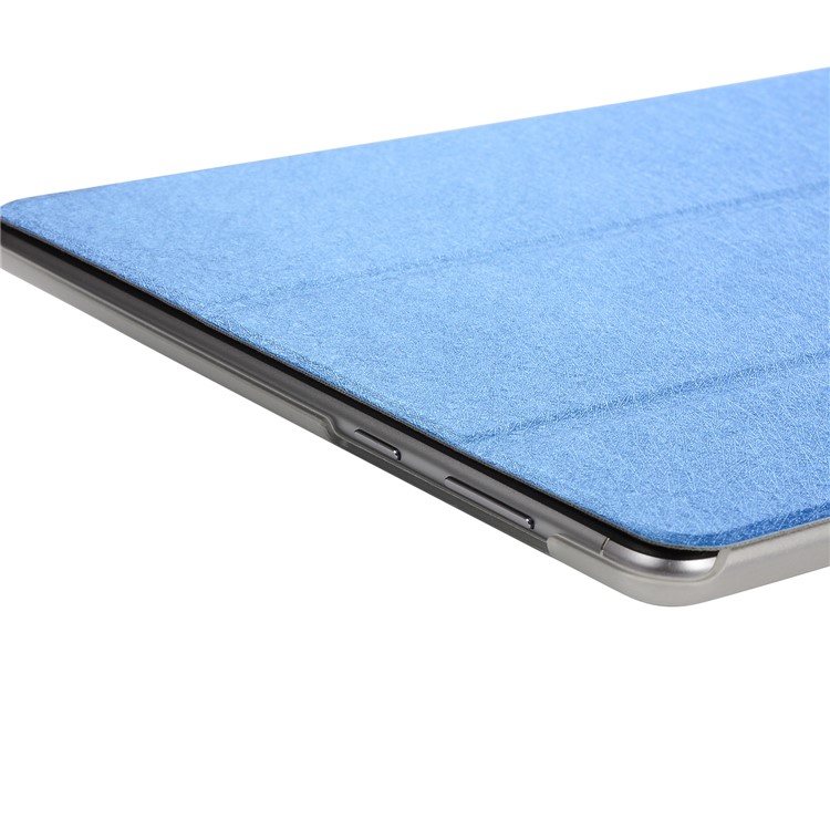 Silk Texture Tri-fold Stand PU Leather Case for Huawei MediaPad T5 10 - Baby Blue-8