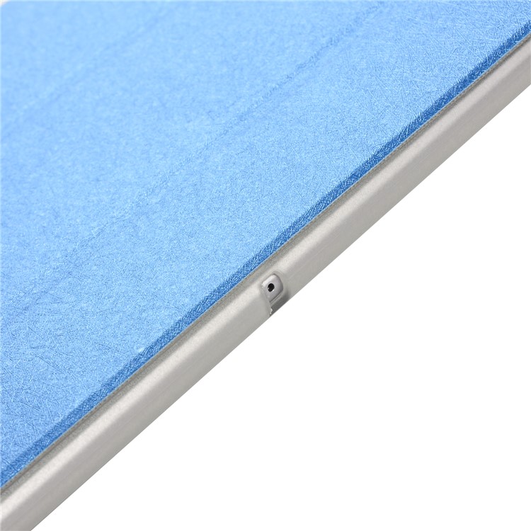Silk Texture Tri-fold Stand PU Leather Case for Huawei MediaPad T5 10 - Baby Blue-9