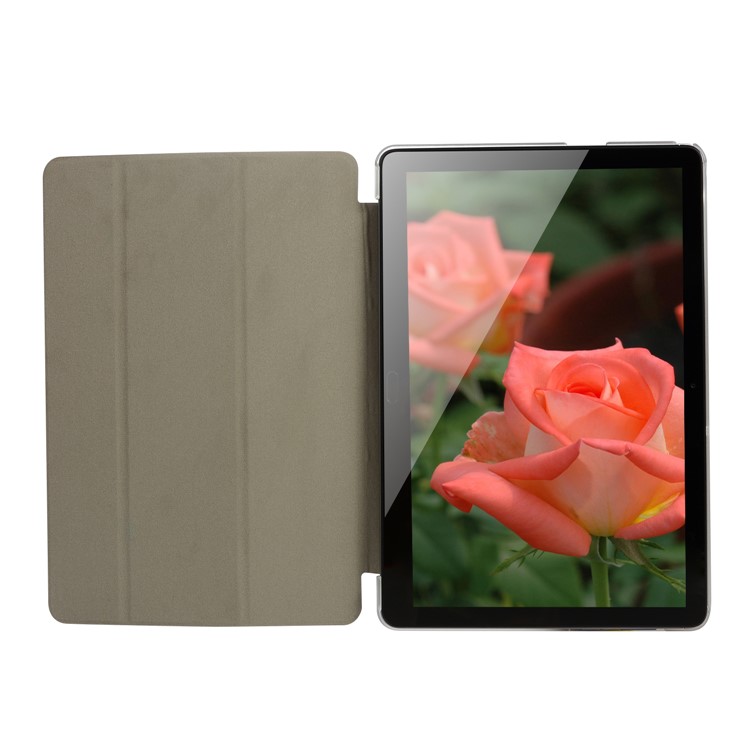 Silk Texture Tri-fold Stand PU Leather Cover for Huawei MediaPad T5 10 - Sky Blue-7