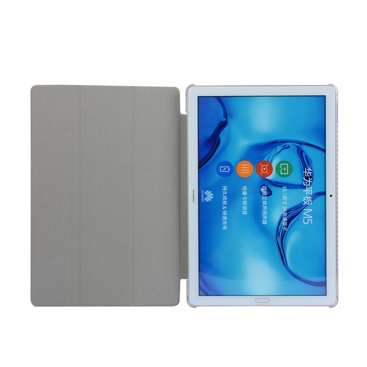 Silk Texture Tri-fold Stand Leather Protection Case for Huawei MediaPad M5 lite 10 / C5 10 - Black-2
