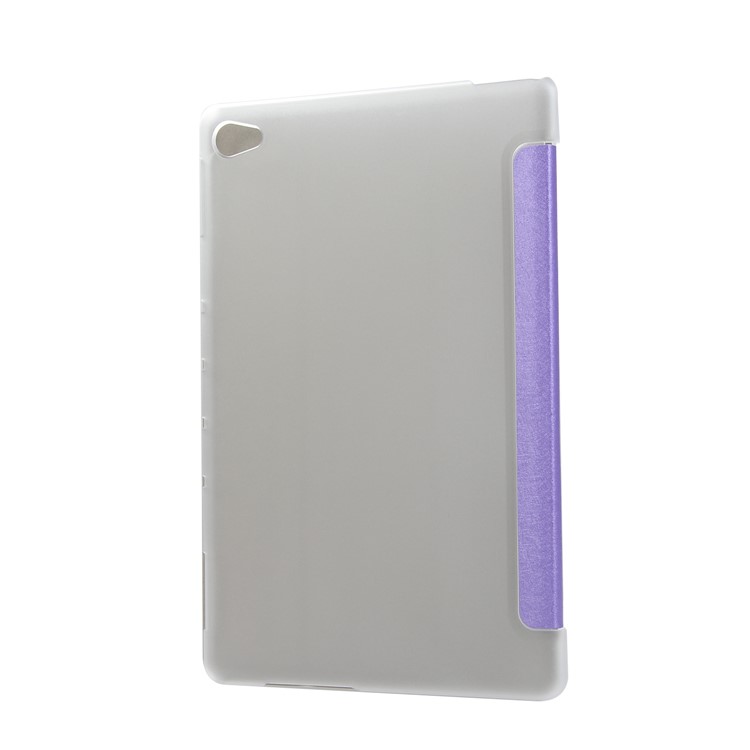 Silk Texture Tri-fold Stand Leather Tablet Case Cover for Huawei MediaPad M5 lite 10 / C5 10 - Purple-2