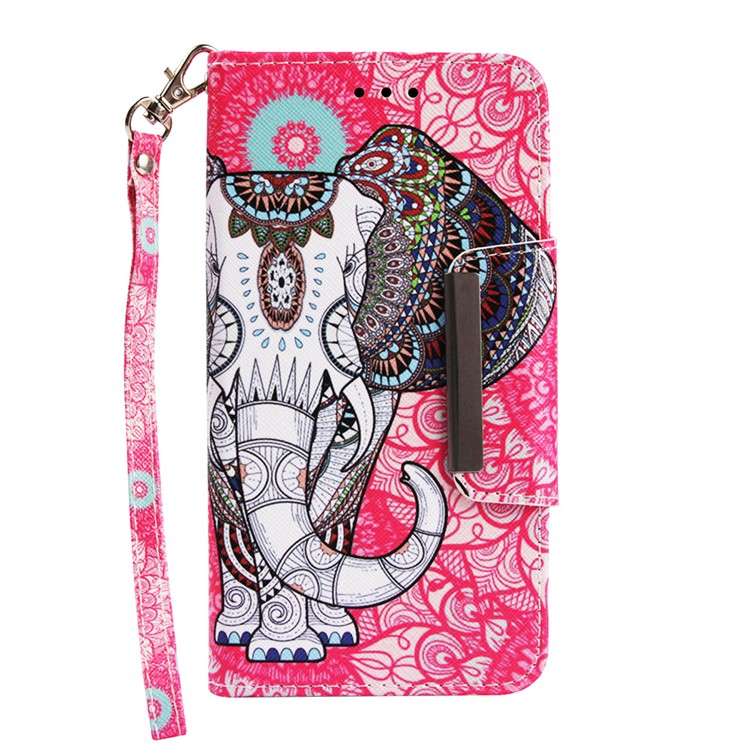 Pattern Printing Cross Texture Leather Wallet Cover for Huawei Mate 20 - Elephant-2