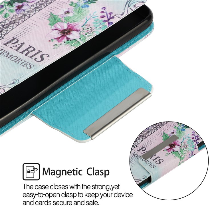Pattern Printing Cross Texture Stand Leather Wallet Case for Huawei Mate 20 - Eiffel Tower-6