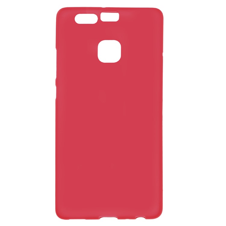 Matte TPU Gel Case Phone Cover for Huawei P9 - Red-1