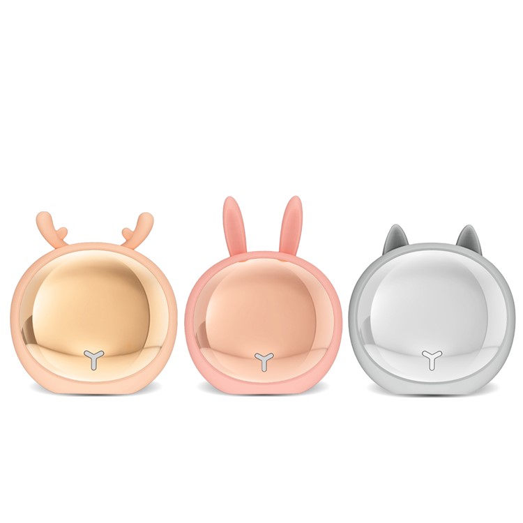 KINGXBAR Cute Pattern Rechargeable 7500mAh Pocket Hand Warmer Power Bank - Grey-2