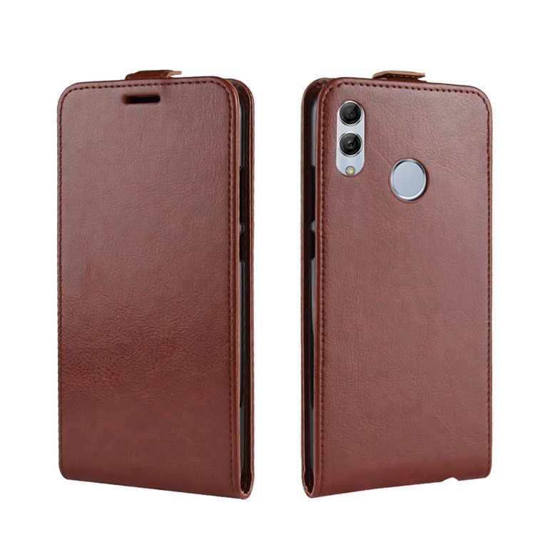Crazy Horse Vertical Leather Card Holder Case for Huawei Honor 10 Lite / P Smart (2019) - Brown-4