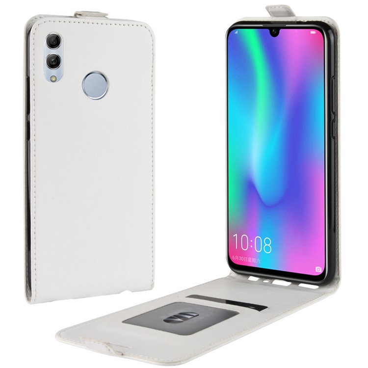 Crazy Horse Vertical Leather Card Holder Cover for Huawei Honor 10 Lite / P Smart (2019) - White-1