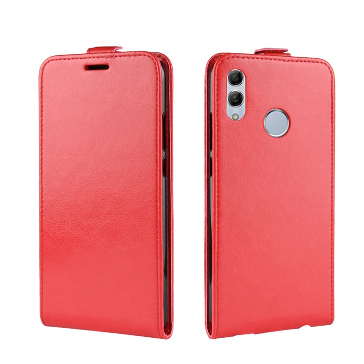 Crazy Horse Vertical Leather Cover with Card Slot for Huawei Honor 10 Lite / P Smart (2019) - Red-2