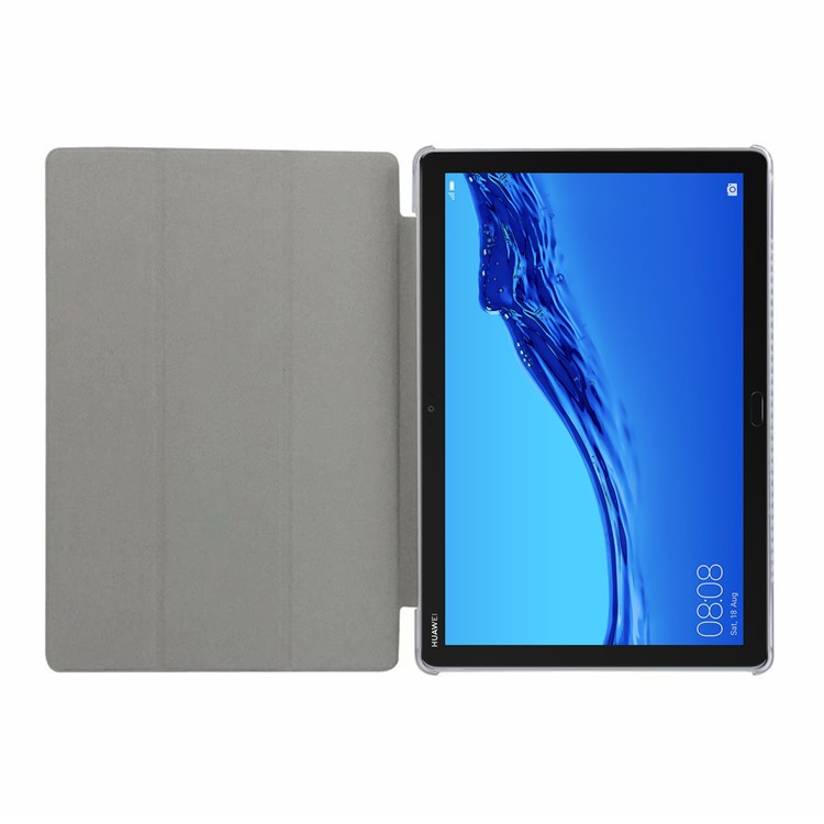ENKAY Silk Texture PU Leather Smart Case with Tri-fold Stand for Huawei MediaPad M5 lite 10 - Black-5