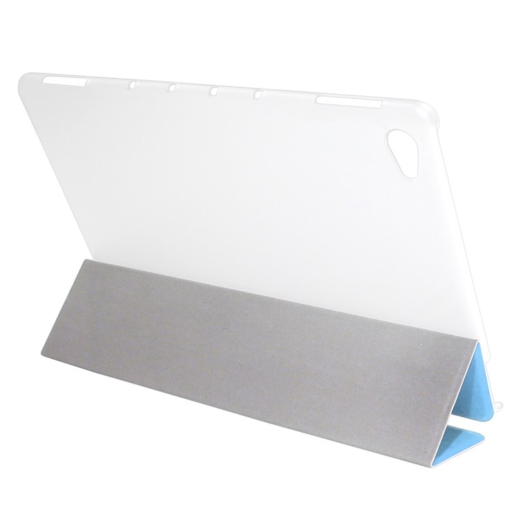 ENKAY Silk Texture PU Leather Smart Cover with Tri-fold Stand for Huawei MediaPad M5 lite 10 - Blue-4