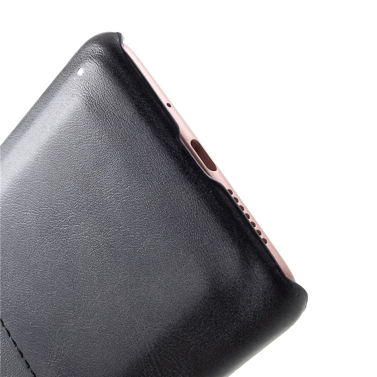 Dual Card Slots PU Leather Coated PC Hard Cover for Huawei Mate 20 - Black-6