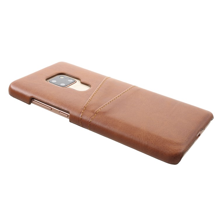 Dual Card Slots PU Leather Coated PC Hard Back Case for Huawei Mate 20 - Coffee-4