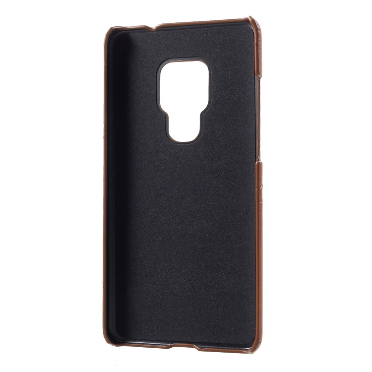 Dual Card Slots PU Leather Coated PC Hard Back Case for Huawei Mate 20 - Coffee-5
