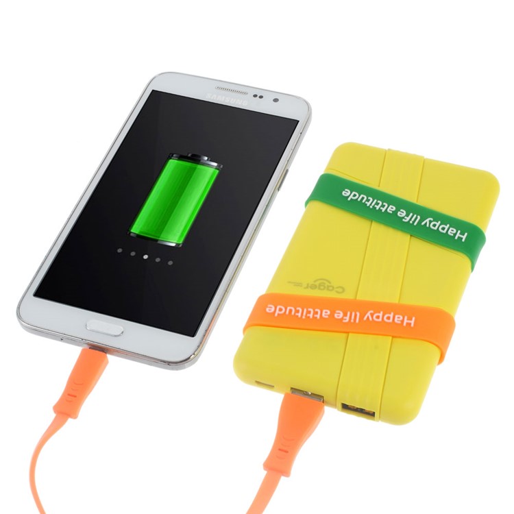 

CAGER S3 6000mAh Dual USB Power Bank for iPhone iPad Samsung LG - Yellow, iPhone 6s Plus 5.5-inch
