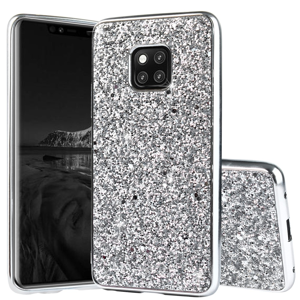 Electroplating Flash Powder PC + TPU Hybrid Mobile Cover for Huawei Mate 20 Pro - Silver-1