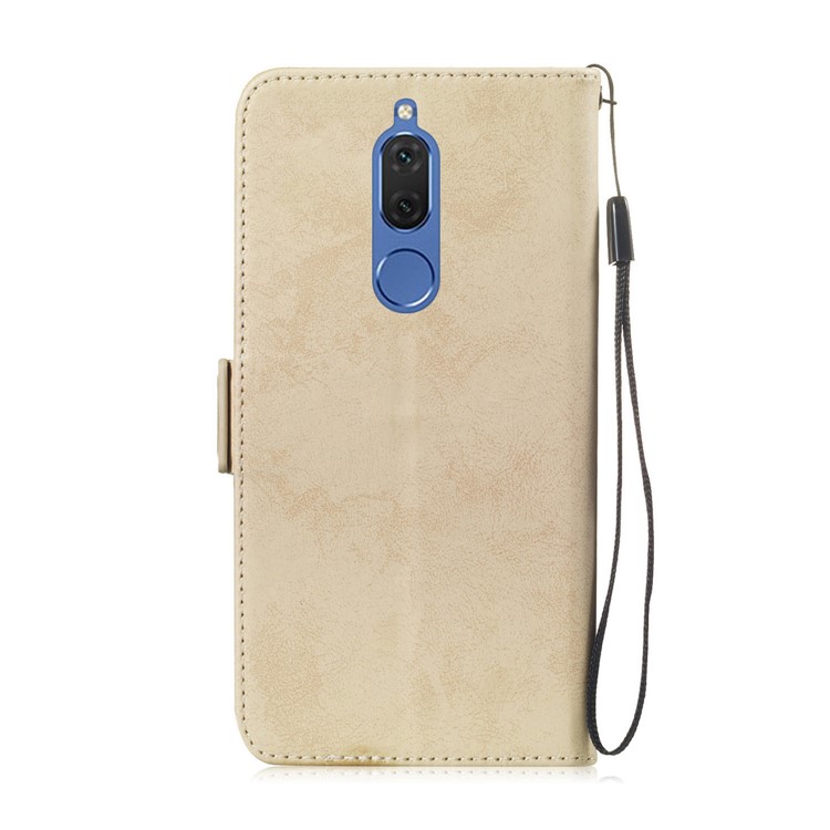 Retro Style PU Leather Shell with Stand for Huawei Mate 10 Lite / nova 2i / Maimang 6 / Honor 9i (India) - Gold-3