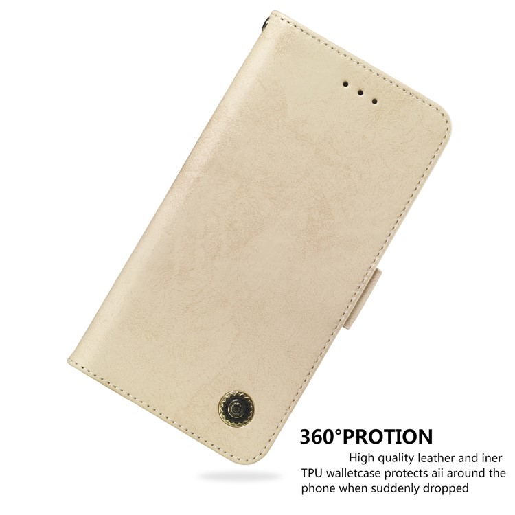 Retro Style PU Leather Shell with Stand for Huawei Mate 10 Lite / nova 2i / Maimang 6 / Honor 9i (India) - Gold-6