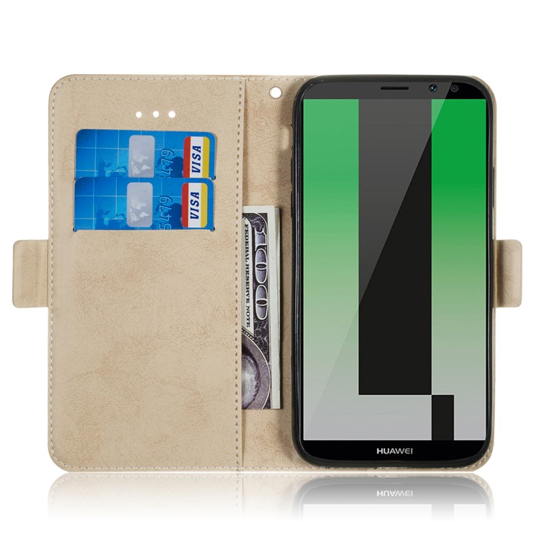 Retro Style PU Leather Shell with Stand for Huawei Mate 10 Lite / nova 2i / Maimang 6 / Honor 9i (India) - Gold-8