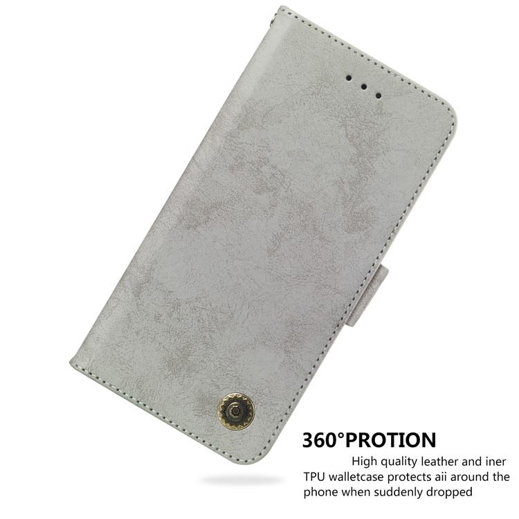 Retro Style PU Leather Wallet Protective Case with Strap for Huawei P20 Lite / Nova 3e - Grey-6
