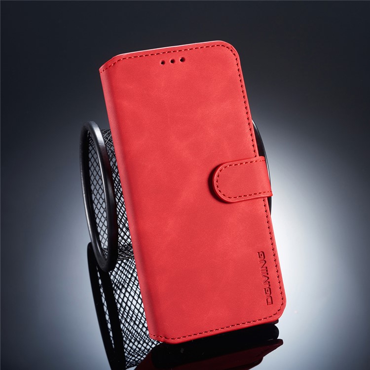 DG.MING Retro Style Leather Stand Protective Shell for Huawei Mate 20 Lite - Red-1