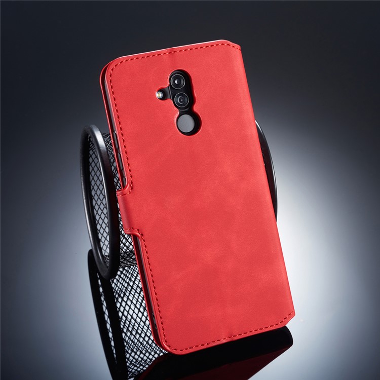 DG.MING Retro Style Leather Stand Protective Shell for Huawei Mate 20 Lite - Red-2