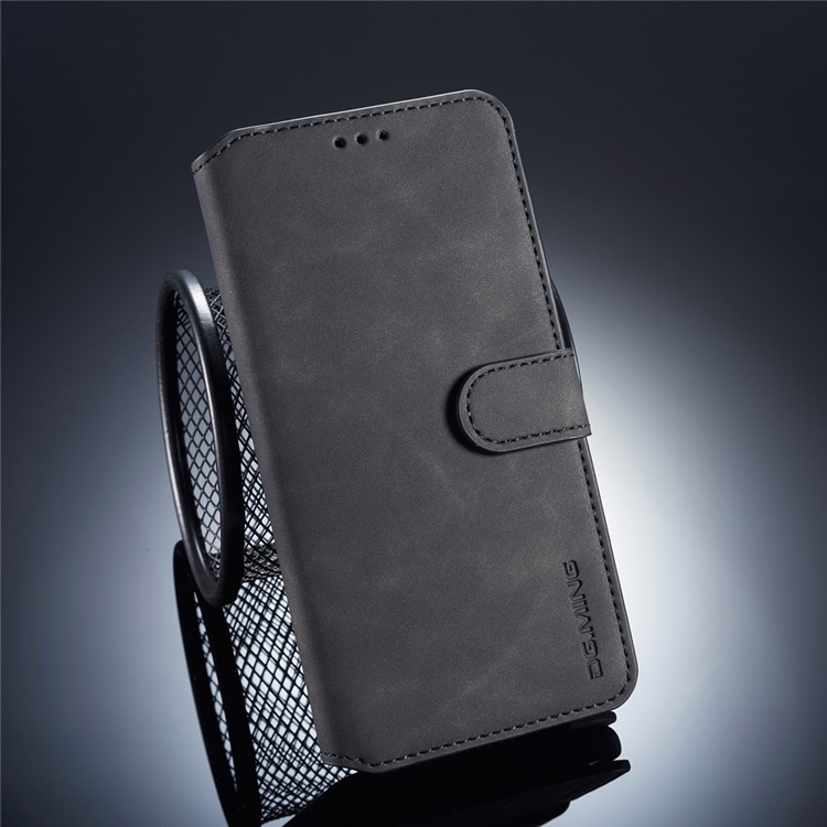 DG.MING Retro Style Leather Wallet Phone Case for Huawei Mate 20 - Black-1