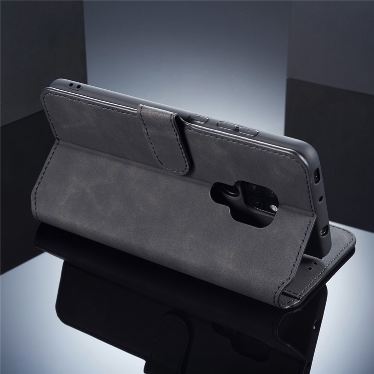DG.MING Retro Style Leather Wallet Phone Case for Huawei Mate 20 - Black-3