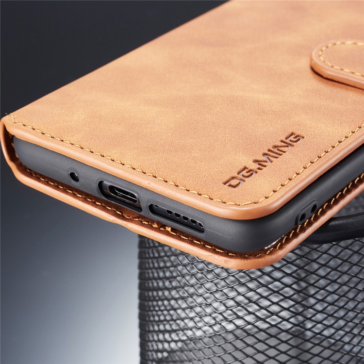 DG.MING Retro Style Leather Wallet Cellphone Shell for Huawei Mate 20 - Brown-7